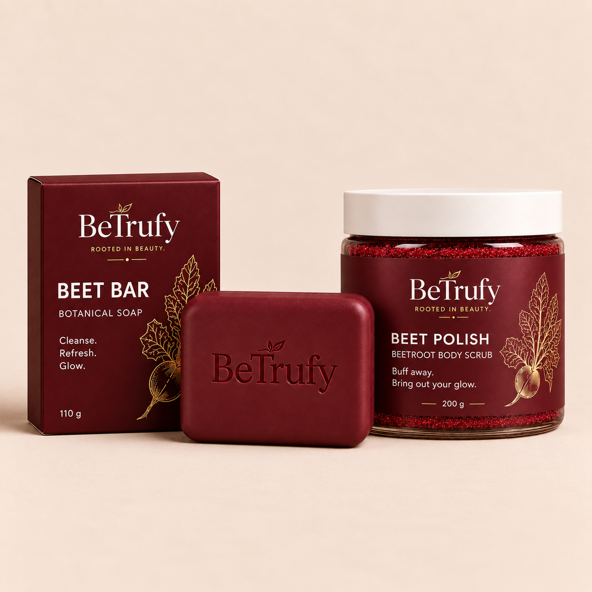 BeTrufy Body Glow Duo | Beet Bar + Beet Polish