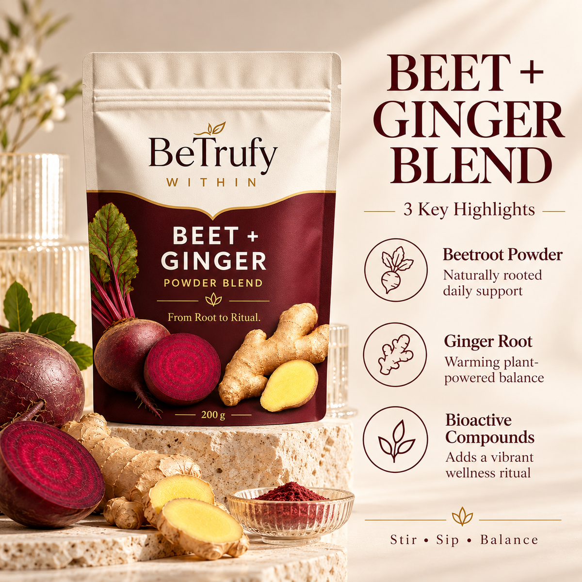BeTrufy Within Beet + Ginger | Powder Blend — 200 g